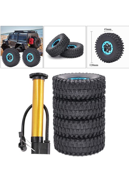 4pieces Rc Araba 1.9 '' 1/10 Rc Paletli SCX10 Mavi Için Tekerlek Jant ve 120MM Lastikler (Yurt Dışından) modelleri