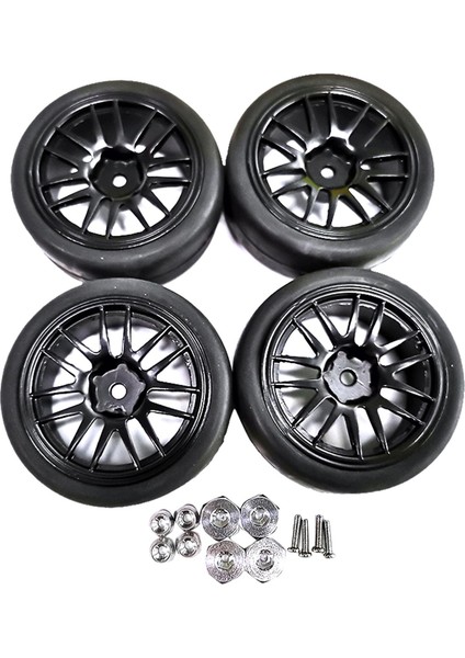 4pcs 1:10 Wpl D12 Model Yedek Parçaları Için Tekerlek Jant ve Lastikler Siyah (Yurt Dışından)