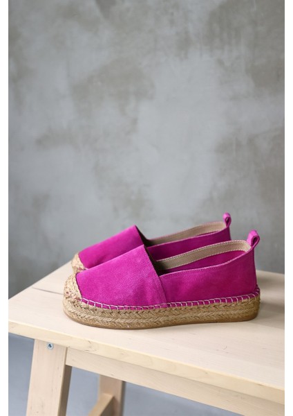 Best Pembe Süet Kadın Espadril Ayakkabı
