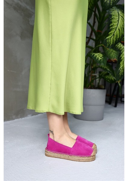 Best Pembe Süet Kadın Espadril Ayakkabı