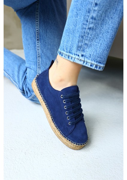 Daria Kot Mavi Süet Bağcıklı Kadın Espadril Ayakkabı fiyatları