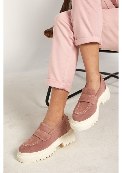 Matilda Pudra Süet Deri Kadın Loafer