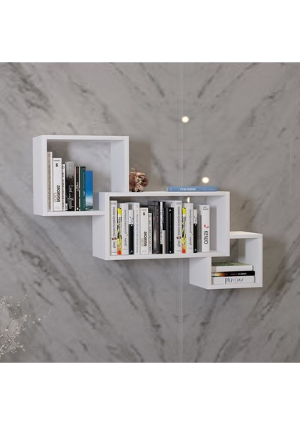 Trio Mdf Duvar Ünitesi Parlak Beyaz
