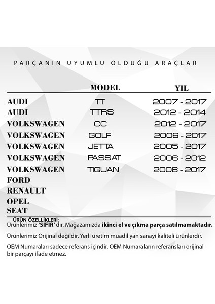 Ford Renault, Opel, Seat, Audi Volkswagen Için Klips-10 Adet modelleri