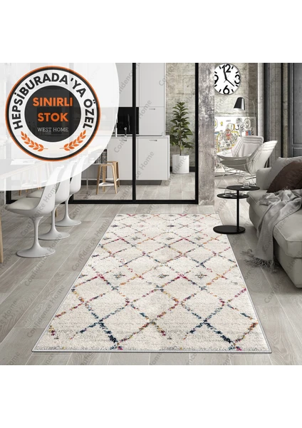 West Home Dijital Baskı Yıkanabilir Kaymaz Taban Salon Halısı Mutfak Halısı Yolluk