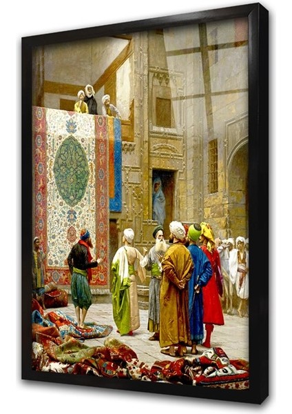 Halı Satıcısı Jean Leon Gerome Çerçeveli Cam Tablo