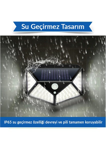 Hero Led Güneş Enerjili Dış Mekan Solar Duvar Armatürü Beyaz Işık