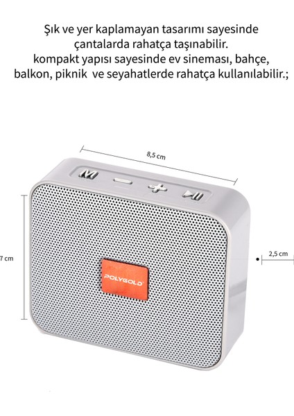 TG-166 Mini Ses Bombası Taşınabilir Su Geçirmez USB Fm Bluetooth Kablosuz Hoparlör Ses Çala