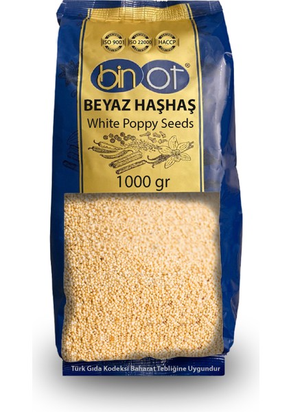 Beyaz Haşhaş 1 kg Ekonomik Paket White Poppy Seeds 1000 gr