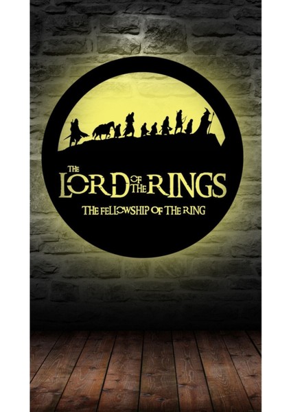 Ledli Yüzüklerin Efendisi Ahşap Tablo