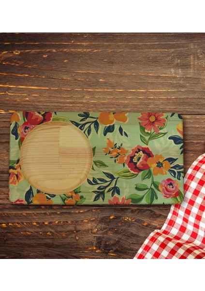 Kişiye Özel Çiçekler Tasarımlı Doğal Ahşap Tabaklı Viski Bardağı Sunum Seti Model 5 indirimleri