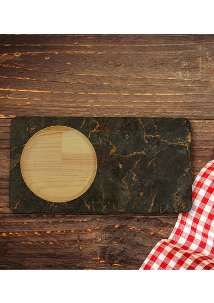 Kişiye Özel Mermer Tasarımlı Doğal Ahşap Tabaklı Seramik Fincan Sunum Seti Model 8 indirimleri