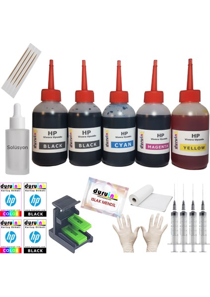 Hp F4194 1250 4300 (21 22) Kartuş Dolum Seti 5 Li Set 5X100ML Mürekkep