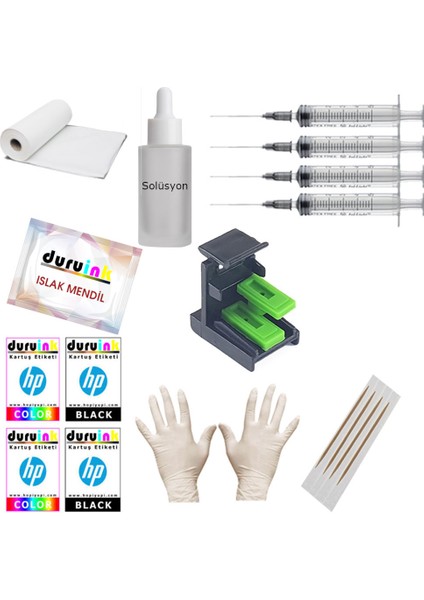 Hp 1312 1315 1317 (27 28) Kartuş Dolum Seti 5 Li Set 5X100ML Mürekkep modelleri