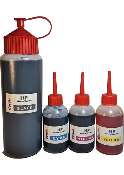 Hp D2500 D2560 D2563 (300) Kartuş Dolum Seti 500ML SİYAH+3X100ML Renkli Mürekkep