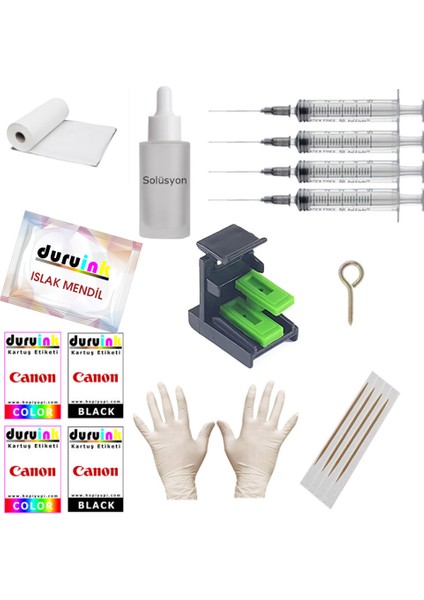 Canon MG2455 MG2500 MG2550 (Pg 545 cl 546) Kartuş Dolum Seti 5 Li Set 5X100ML Mürekkep modelleri