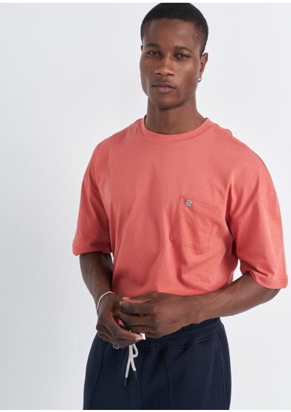 Pocket Oversize Tişört Kiremit modelleri