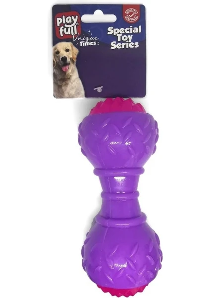 PF-4008- Dumbell Şeklinde Işıklı ve Öten Plastik Köpek Oyuncağı 5X15 cm