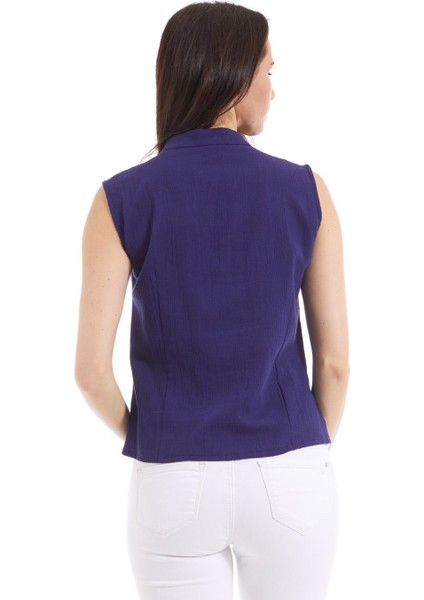 Şile Bezi Mor Düğmeli Bluz modelleri