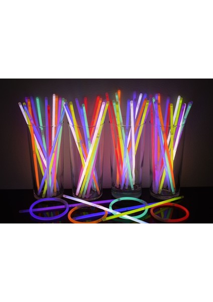 Glow Stick Fosforlu Neon Bileklik 50 Adet