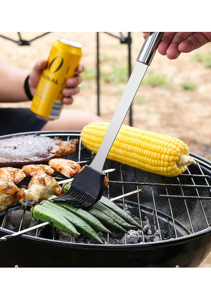 Paslanmaz Çelik Izgara Seti Barbekü Kombinasyonu Aracı Açık Izgara Seti Izgara Seti Bez Çanta Küçük Tüp Kolu 20 Parçalı Set (Bıçak) (Yurt Dışından)