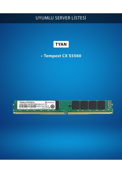 TS4GLH72V2E3 32GB DDR4 3200MHZ 1.2V CL22 Ecc Server RAM indirimleri