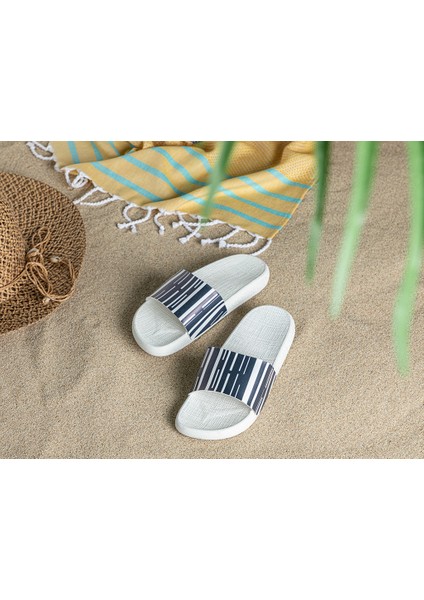 Marine Stripe Kadın Plaj Terlığı 38 Lacivert