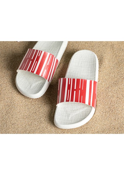 Marine Stripe Kadın Plaj Terlığı 37 Kırmızı fiyatları