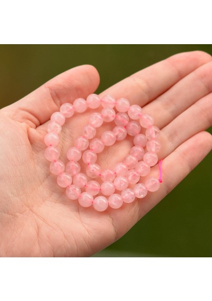 Pembe Kuvars Taşı Dizi (8 Mm)