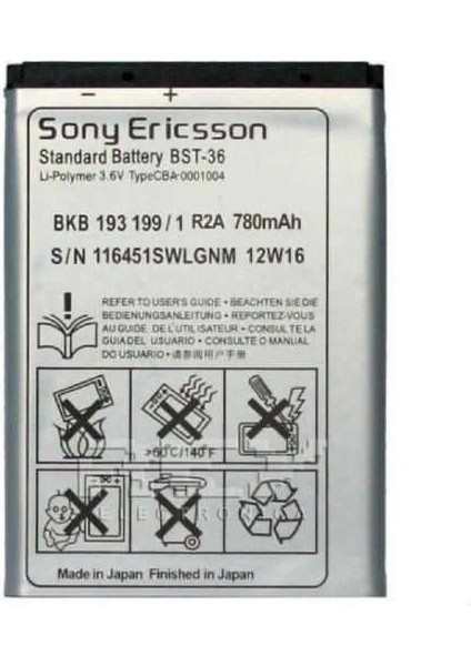 Sony ERİCSONBST36 Batarya Pil