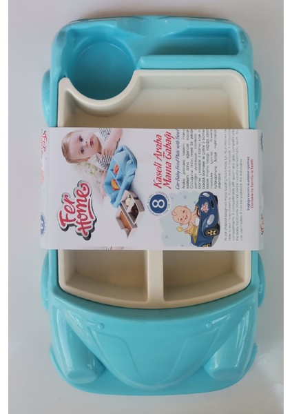 Tabldot Araba Mama Tabağı Çıkarılabilir Kaseli - 8 Bölmeli