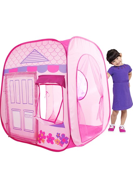 Ev Şeklinde Çocuk Oyun Çadırı - Pembe (Yurt Dışından)