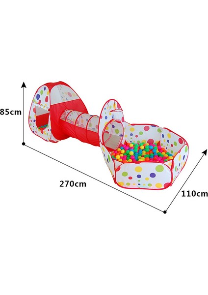 Büyük Boy Çocuk Çadırı 3'ü 1 Arada Katlanabilir Oyun Evi (Yurt Dışından)