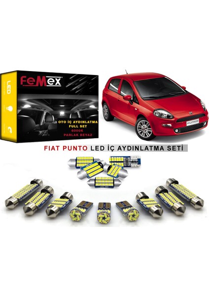Fiat Punto LED Iç Aydınlatma Ampul Seti Femex Parlak Beyaz