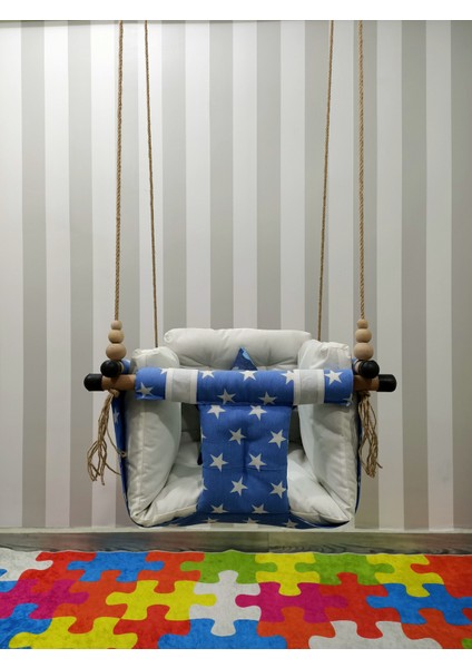 Pufidik Salıncak Mavi Beyaz