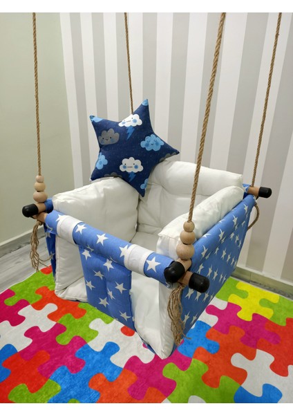 Pufidik Salıncak Mavi Beyaz fiyatları