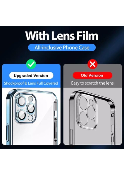 iPhone 13 Pro Max Kılıf 3D Kamera ve Lens Korumalı Ultra Lüks Razer Platin Case