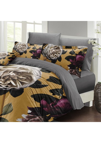 Hürrem Çiçekleri Çift Kişilik Nevresim Takımı 3D Pamuk Saten modelleri