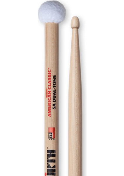 Baget (Çift) 5A Dual-Tone, Hıckory, 0.565"X16", M