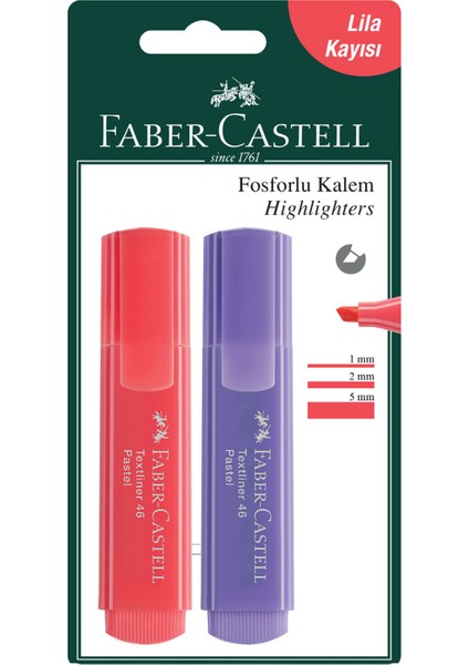 Bls. Fosforlu Kalem 46 Pastel 2'li Lila-Kayısı