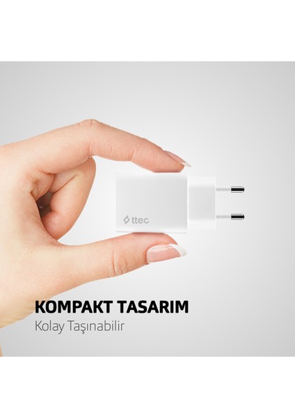 32W Smartcharger Duo Usb-C+Usb-A Seyahat Şarj Aleti