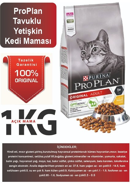 Pro Plan Adult Tavuklu Kedi Maması 1 kg