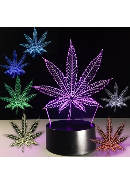 Renk Değiştiren 3D Dekoratif Şekilli LED Lamba - 12CM (Yurt Dışından)