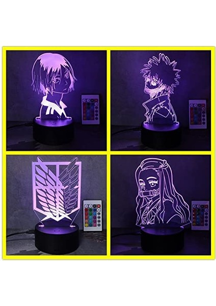 Renk Değiştiren 3D Dekoratif Şekilli LED Lamba - 12CM (Yurt Dışından) fiyatları