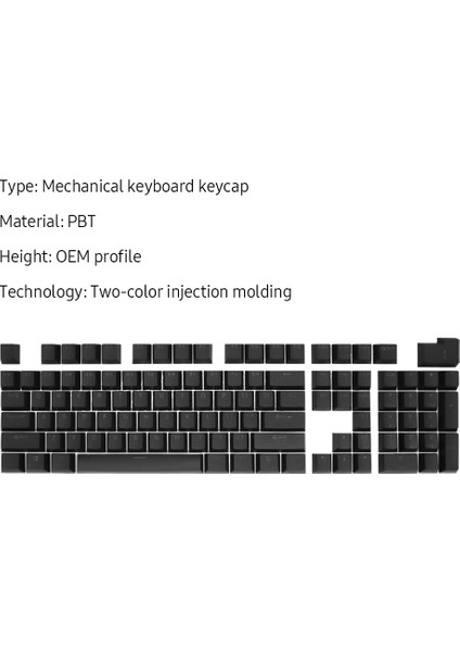 Mekanik Klavye Için 104 Tuş Enjeksiyon Kalıp Pbt Key Kapma Seti - Beyaz (Yurt Dışından)