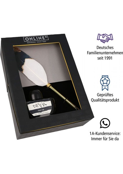 Kaligrafi Seti Feather Dolma Kalem 1,5 mm 50 ml Mürekkep 17128