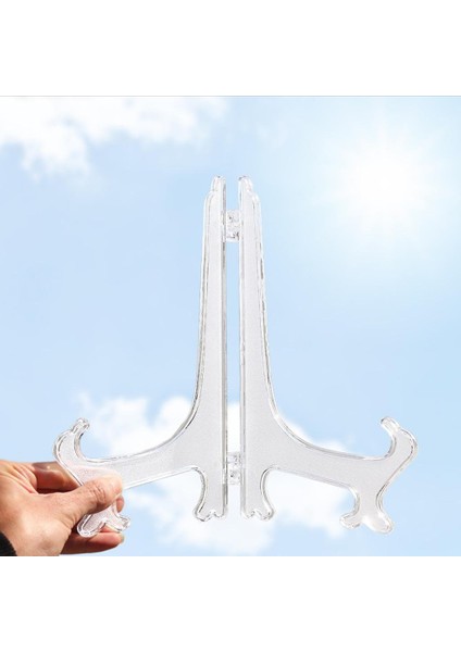 5pcs Plastik Ekran Şövale Standı Tabağı Kase Resim Fotoğrafı Kaide Tutucu Raf 4 x 25 cm. (Yurt Dışından)