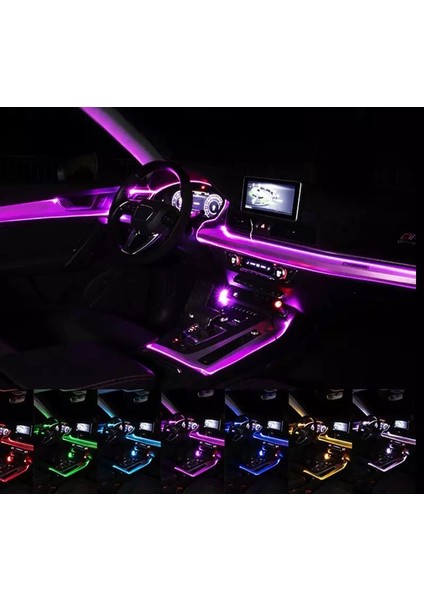 Araç Içi App Kontrollü Rgb Atmosfer Ambiyans LED Neon Lamba 5 Parça 6 Metre modelleri