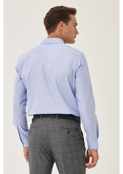 ALTINYILDIZ CLASSICS Erkek Açık Mavi Ütü Gerektirmeyen Non -ıron Slim Fit Dar Kesim %100 Pamuk Düğmeli Yaka Gömlek indirimleri