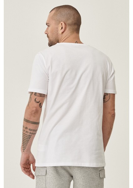 AC&Co / Altınyıldız Classics Erkek Beyaz Slim Fit Dar Kesim Bisiklet Yaka %100 Pamuk 2'li Düz Tişört Paketi